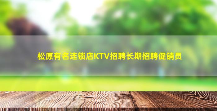松原有名连锁店KTV招聘长期招聘促销员